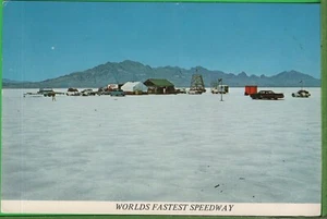 Vintage Nevada NV Postcard Fastest Speedway Bonneville Salt Flats Wendover - Picture 1 of 4