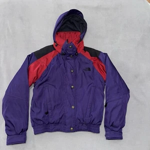 Chaqueta de esquí North Face para mujer pequeña púrpura vintage con cremallera con capucha años 90 resistente a la intemperie - Imagen 1 de 10