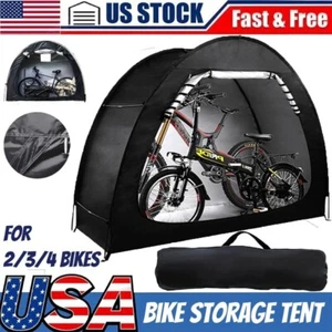 Outdoor Bike Storage Tent Fan-Shaped Dual-Door Bike Tent Shed for 2 to 4 Bikes - Picture 1 of 16