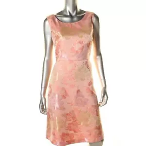 Nipon Boutique 2pc Pink Shimmer Floral Print Dress w/ Shrug Crop Jacket - NEW - Picture 1 of 2