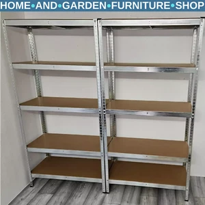 Large Heavy Duty Industrial Garage Shelves Set of 2 Adjustable Shelving Units - Picture 1 of 15