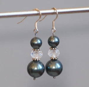 Pendientes de mujer ÚNICOS DISEÑO ALEMÁN HECHOS A MANO caracol Swarovski plata 925 - Imagen 1 de 1