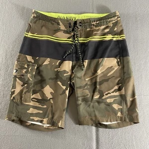 Old Navy Shorts Mens 31 California Camo Beach Wear Board Swim Trunks Drawstring - Picture 1 of 10