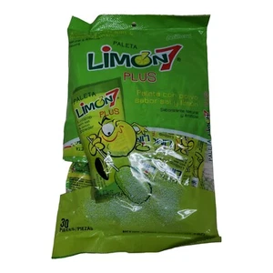 Paleta (Lollipop) Limon 7 Plus salt & limon powder mexican candy 10oz-30pcs bag - Picture 1 of 5