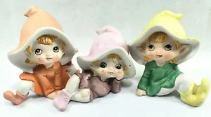 Vintage HOMCO Lot Of 3 Elf Fairies Pixie Ceramic Figures #5213 - Picture 1 of 9