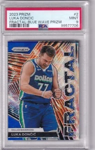 2023-24 Panini Prizm NBA No. 2 Luka Doncic Fractal Blue Wave Prizm PSA 9 - Bild 1 von 2