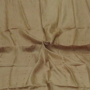 Vintage Gray 100% Pure Silk Handloom Sari Remnant 4YD Craft Fabric Silk Scrap - Picture 1 of 4