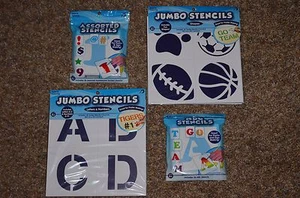 New ~ HORIZON ASSORTED Stencils (ABC, Assorted, Letters & Numbers, Shapes) Jumbo - Picture 1 of 5