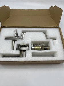 Brightify Silver Half Grip Satin Nickel Finish Modern Exterior Front Door Handle - Picture 1 of 3