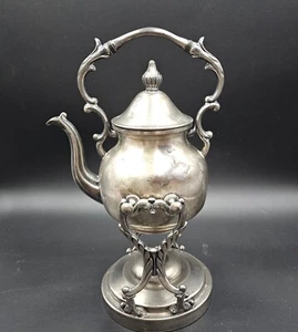 Antique Crown B & C REG  Shiffield Silver On Copper Tilting Kettle Teapot 1900's - Picture 1 of 22