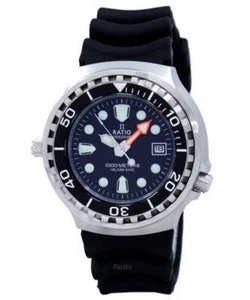 RATIO FreeDiver Helium-Safe Quartz 1038EF102V 1000M Analog Diver Mens Watch - Picture 1 of 10
