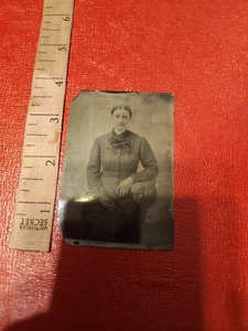 Antique Tin Type Portrait Photo Older Lady (D) - Picture 1 of 3