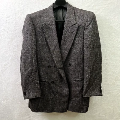 Givenchy Monsieur Mens Sport Coat 40R Gray Double Breasted Texture Designer - Image 1 of 4