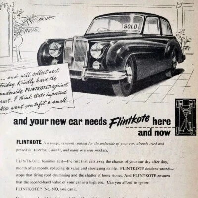 1954 Flintkote Anti Rust Coating Import Advertisement Autocar Automobilia DWPP11 - Image 1 of 2