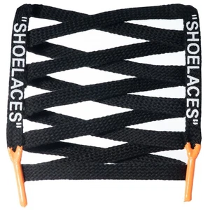 LitLaces - Off White Inspired - Printed "SHOELACES" with Silicone Tips - Flat - Picture 1 of 6