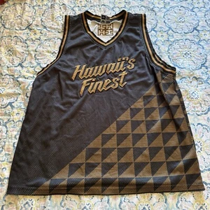 HI Finest Hawaii Black & Gold Sleeveless Tank Top Jersey, 4XL - Picture 1 of 5