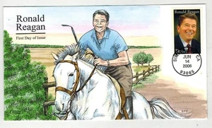 2006 COLLINS HANDPAINTED 4078 RONALD REAGAN ON A HORSE SIMI VALLEY CALLIFORNIA - Picture 1 of 1