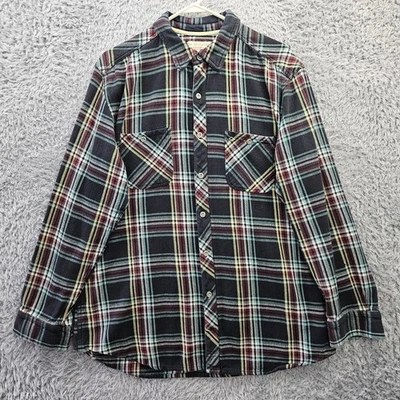 Territory Ahead Flannel Shirt Men XL Black Plaid Heavyweight Overshirt No Stains - Image 1 of 4