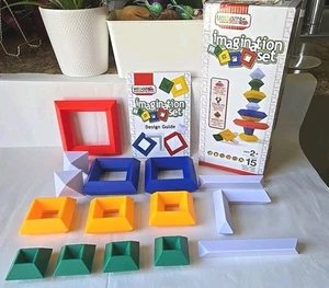 Wedgits 15 Piece Building Blocks Imagination Set Stacking Nesting STEM Toy Y - Picture 1 of 10
