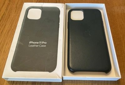 NOB Apple Leather Case (for iPhone 11 Pro) - Black - Brand New Official Case - Image 1 of 3