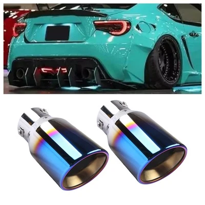 2x Exhaust Pipe Tip Rear Tail Throat Muffler Stainless For Toyota 86 GR86 Foto 1 de 4