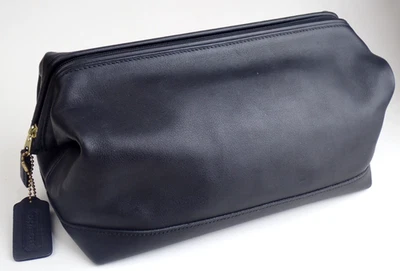 Vintage Coach Black Leather Dopp Kit #526 Travel Toiletry Cosmetic Bag Pouch EUC - Image 1 of 4