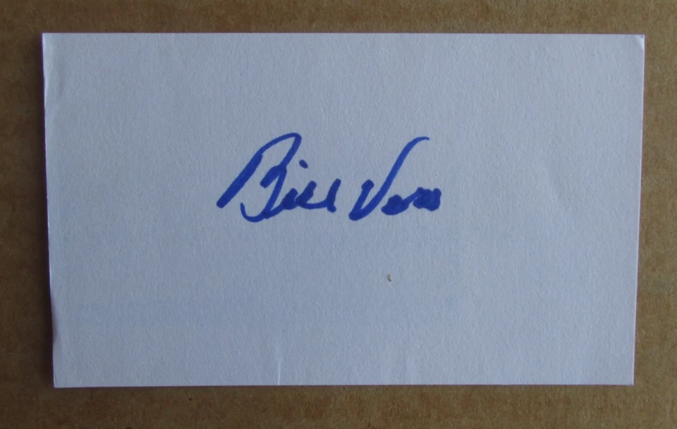 TARJETA ÍNDICE 3X5 FIRMADA POR BILL VOSS 1965 WHITE SOX ANGELS BREWERS CARDINAL Foto 1 de 1