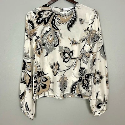 Carolina Herrera 100% Silk Blouse Women’s Size 8 Paisley Lightweight Designer - Image 1 of 4