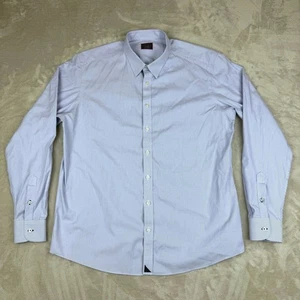 UNTUCKit Dress Shirt Men 2XL Tall Wrinkle Free Blue White Striped Button Down - Picture 1 of 8
