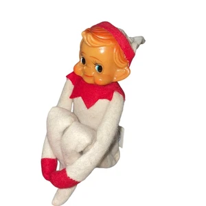 Ginocchiera vintage anni 60 elfo pixie ornamento viso gomma farcito Giappone - Foto 1 di 8
