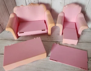 1987 Barbie "Sweet Roses" Living Room Pink Sofa Couch Set READ AS IS - Picture 1 of 12