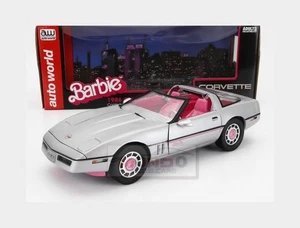 1:18 AUTOWORLD Chevrolet Corvette Spider Open 1986 Barbie Silver Pink AWSS142-06 - Foto 1 di 2