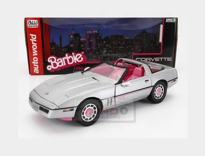 1:18 AUTOWORLD Chevrolet Corvette Spider Open 1986 Barbie Silver Pink AWSS142-06 - Immagine 1 di 2