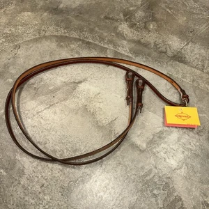Edgewood 1/2" Plain Flat Leather Reins - Pony Size Curb Pelham Reins - Picture 1 of 3