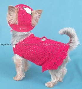 Conjunto de vestir sombrero para perro conjunto ropa, vestido para perro talla XXS Yorkshire Terrier Clothes - Imagen 1 de 32