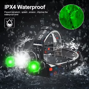 2in1 Green/White LED Light Headlamp Head Light Predator Hunting Torch - Picture 1 of 8