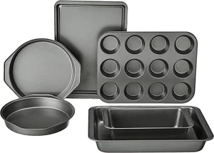 Juego de utensilios para hornear antiadherentes de 6 piezas - sartenes de acero al carbono para pasteles, magdalenas y panes - Imagen 1 de 4