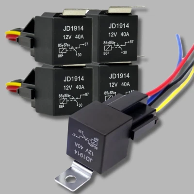 5Pcs Car 12V DC 40A 5_Pin Relay Switch Harness Socket Waterproof Automotive SPDT Foto 1 de 4