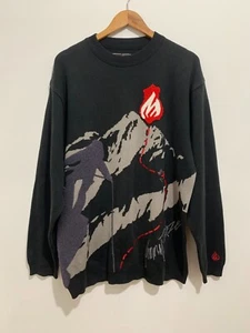 Vintage 90s Johnny Blaze Herren Schwarz Strickpullover Gr. L Heavyweight Pullover - Bild 1 von 8