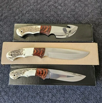 Juego de 3 cuchillos de hoja fija vintage marca Colt Foto 1 de 4