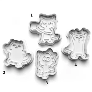 Cute cat kitten Cookie Cutter embosser Stamp Fondant Set High Quality - Picture 1 of 1