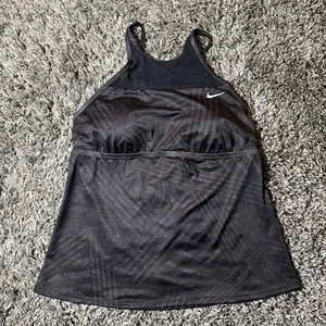 NWT Nike Athletic Racerback Lined Cami Style Tank Top Black Gray Women’s Large - Picture 1 of 23
