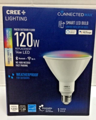 CREE Lighting Smart LED Bulb Outdoor Flood weatherproof Connected Max PAR38 14W - Image 1 of 4