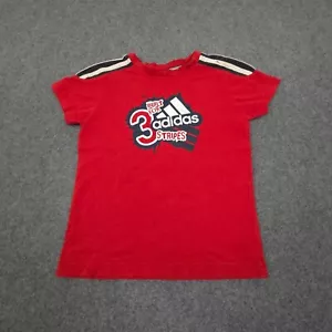 Adidas Shirt Kids 4 Years Red Graphic Short Sleeve Crew Neck T Shirt Size 4Y - Picture 1 of 9