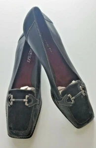 Aerosoles Filly Time Damenschuhe Größe 8M schwarz silberne Schnalle Leder Wildleder Karriere - Bild 1 von 5