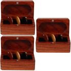 3 Sets Tiny Guitar Pick Holder Wooden Guitar Plectrum Pick Storage Container