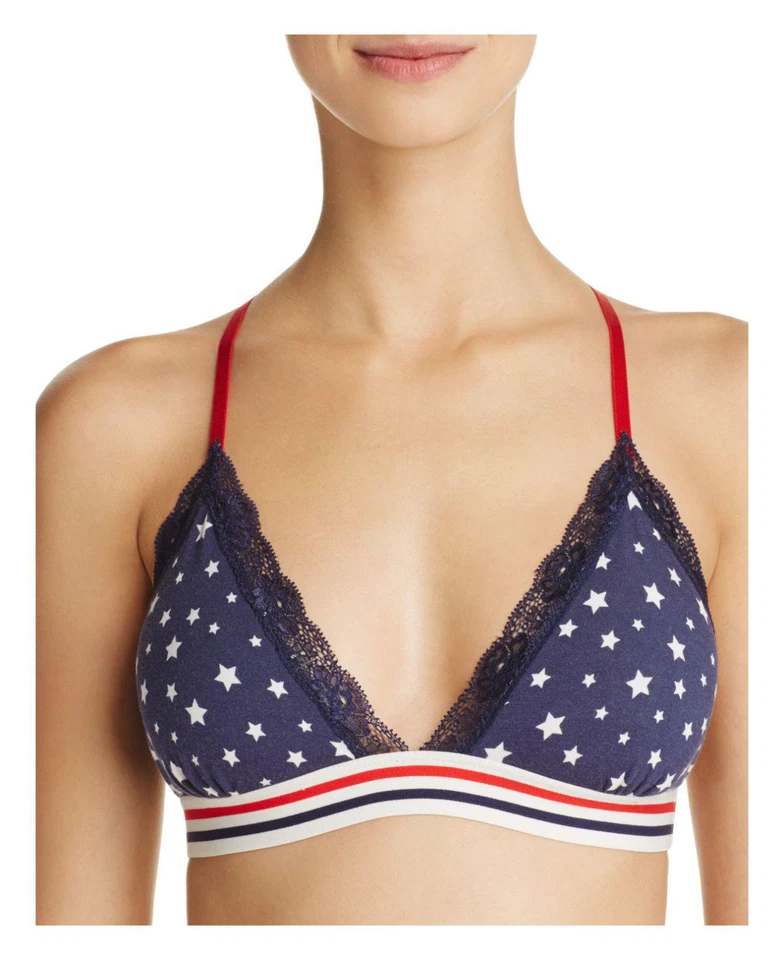 $38 Pj Salvage Women's Blue All American Stars Bralette, Small - Image 1 of 2