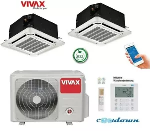 VIVAX Deckenkassette Multisplit 2 x 2,6 KW 4-Wege Klimaanlage Wandfernbed. R32 - Bild 1 von 9