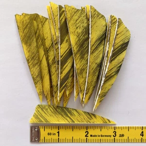 50PCS 3IN Camouflage Yellow Shield Archery Arrow Feather Fletches RW LW - Picture 1 of 6