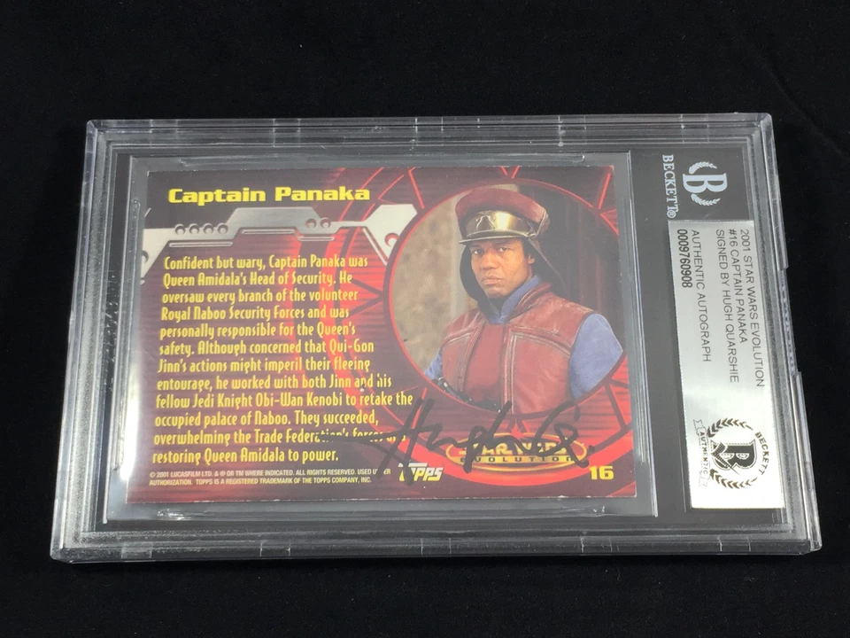 Hugh Quarshie "CAPTAIN PANAKA" Star Wars Signed Topps Rookie Card BAS Beckett RC - Image 1 of 1